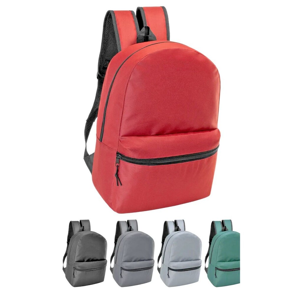 Moda West Kids Backpack 17" – Red or Black Padded Straps Front Pocket New